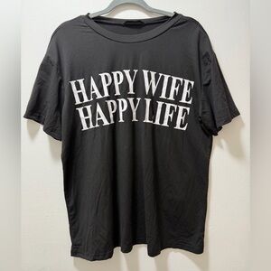 SHEIN Curve 'Happy Wife Happy Life' Tee